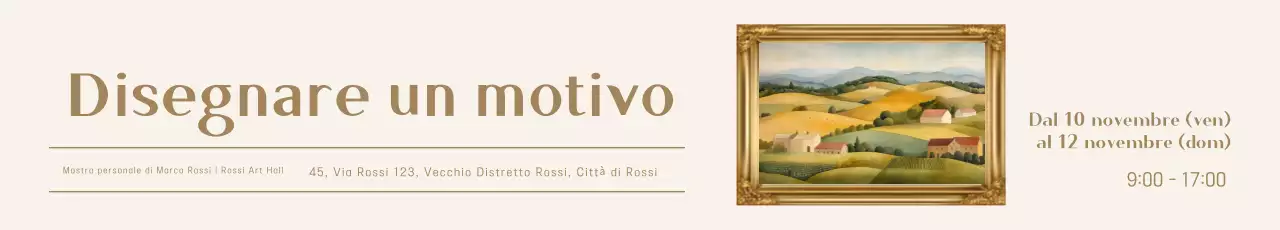 Promuovere una mostra personale dal sapore rinascimentale in beige e marrone