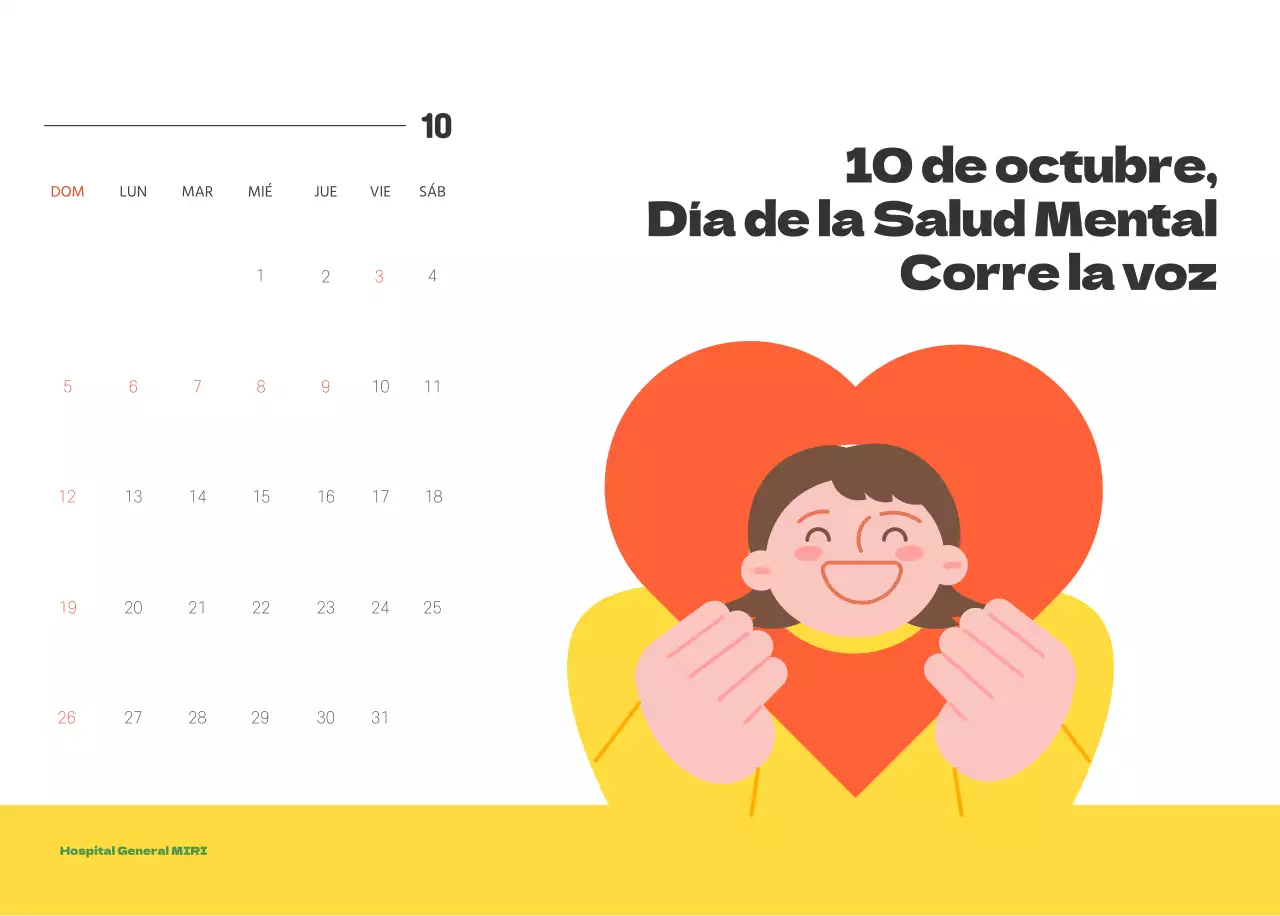 Un hospital festivo con ilustraciones de temática sanitaria y familiar y acentos de color