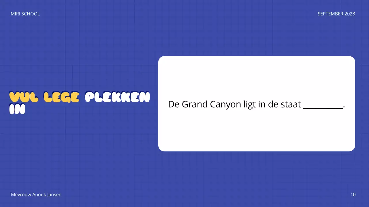 aankondiging blauwe ludieke quiz