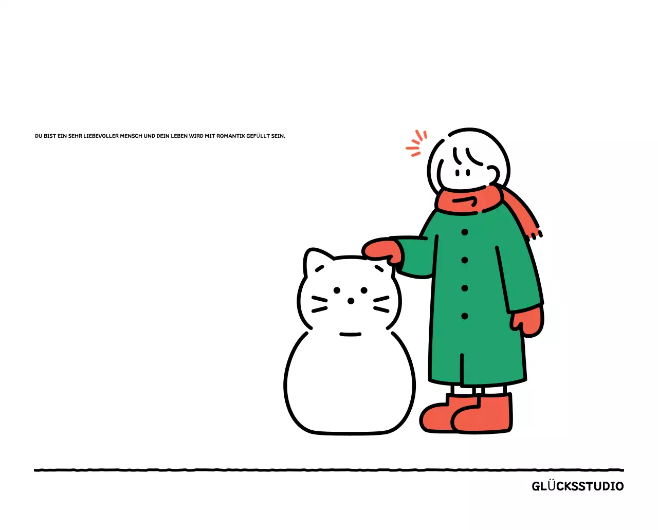 Illustrierter Kalender mit schönem Linienstil