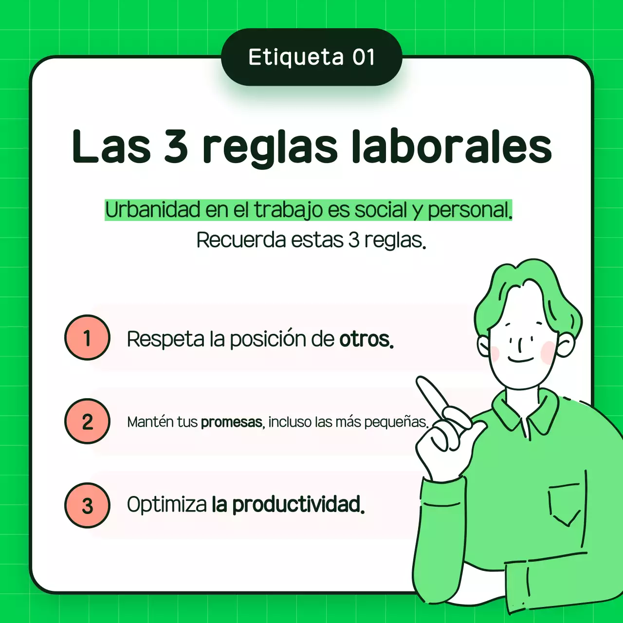 Material de formación sobre protocolo en el lugar de trabajo ecológico y sencillo