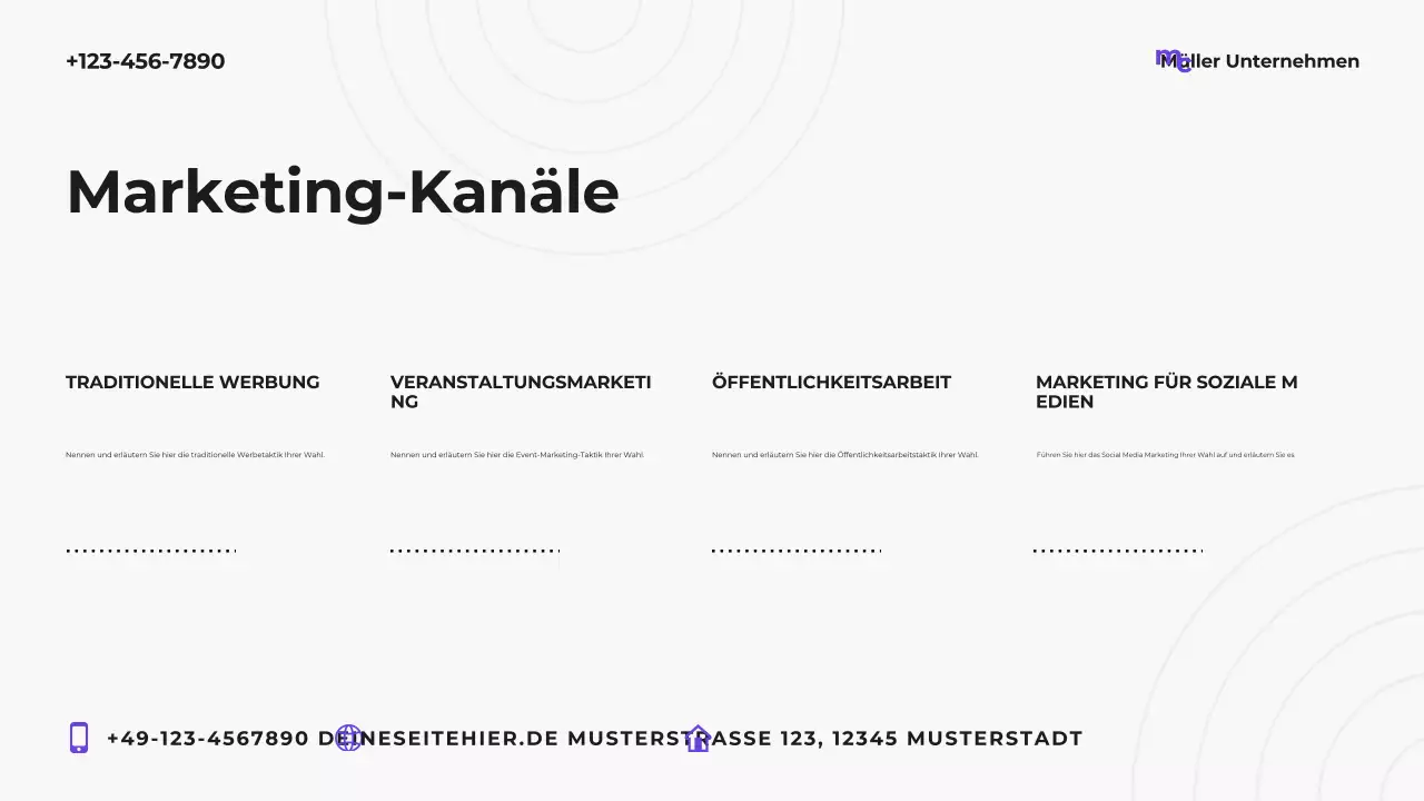 Lila moderner Marketingplan