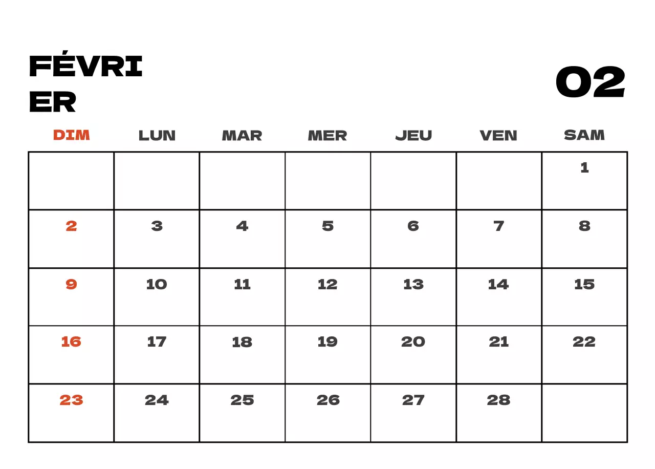 Calendrier de nettoyage des photos du ciel