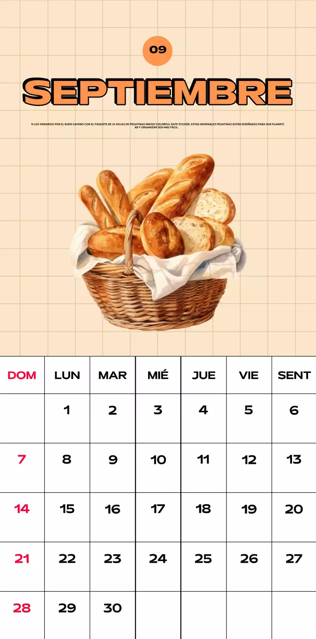 Coloridos calendarios con diversas ilustraciones retro