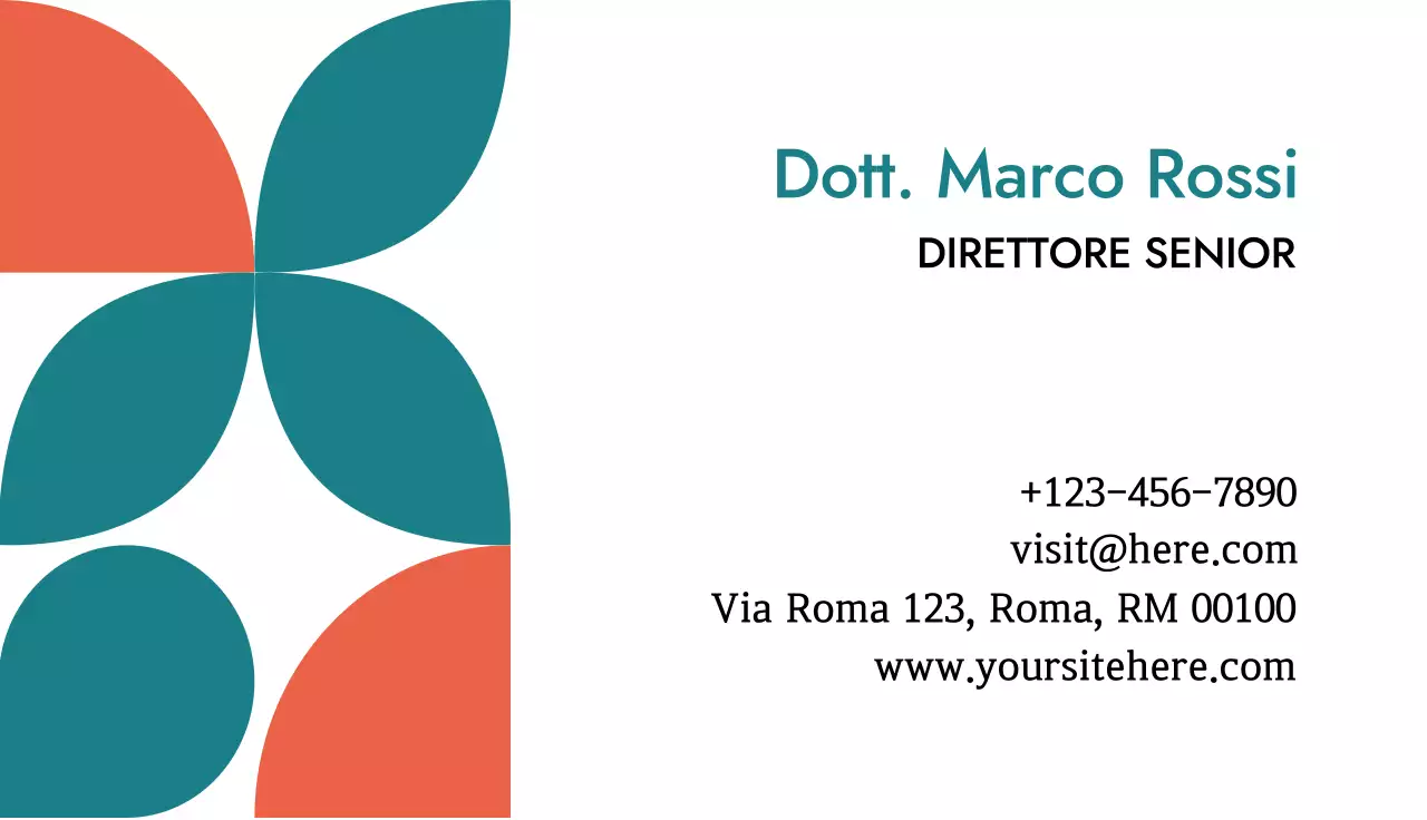 biglietto da visita geometrico verde acqua