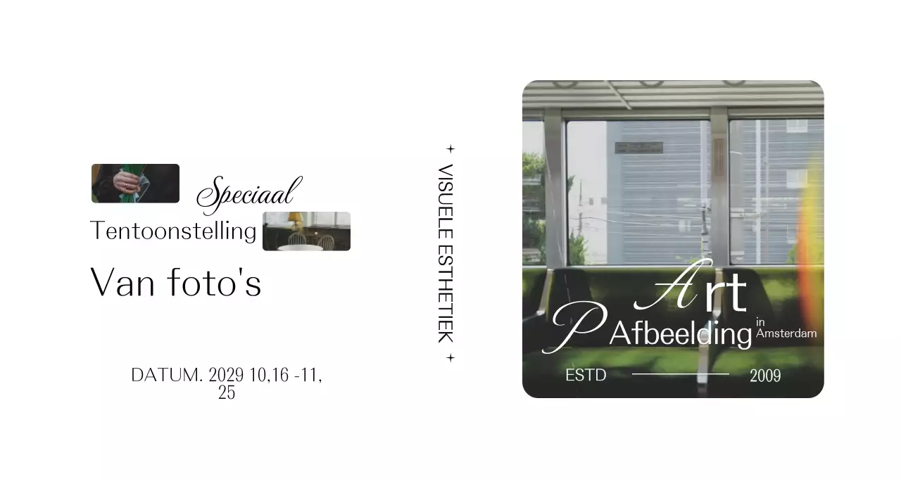 Zwarte minimalistische tentoonstellingsgids