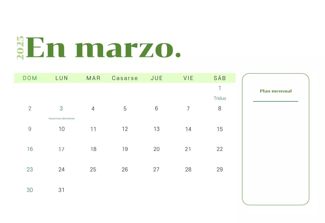 Calendario con ilustraciones juveniles sobre fondo amarillo verdoso