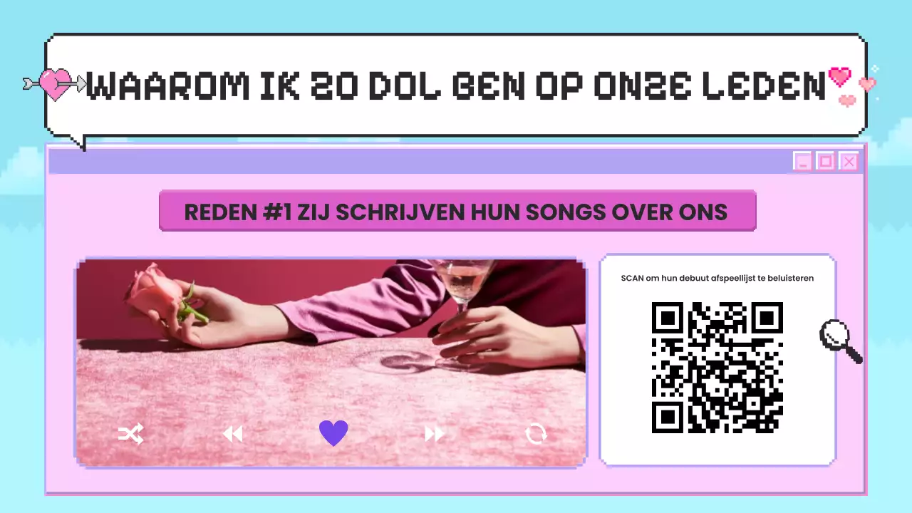 roze retro bedel promotie