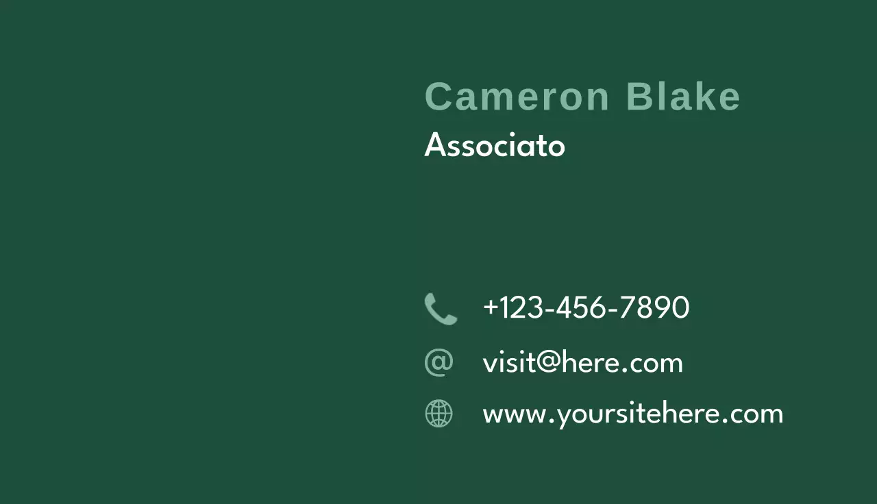 biglietto da visita minimal verde