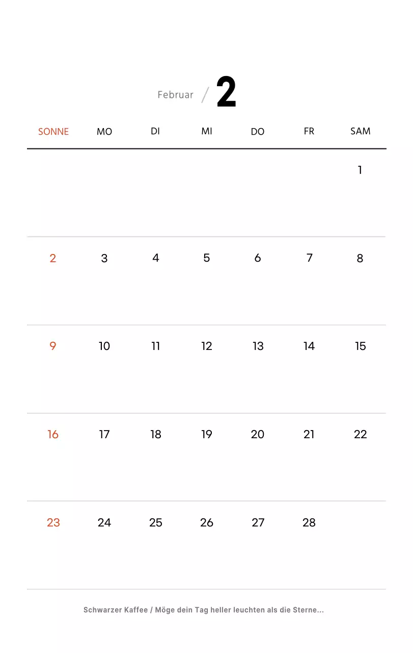 Einfacher Kaffee-Foto-Tischkalender für Cafés in Weißtönen