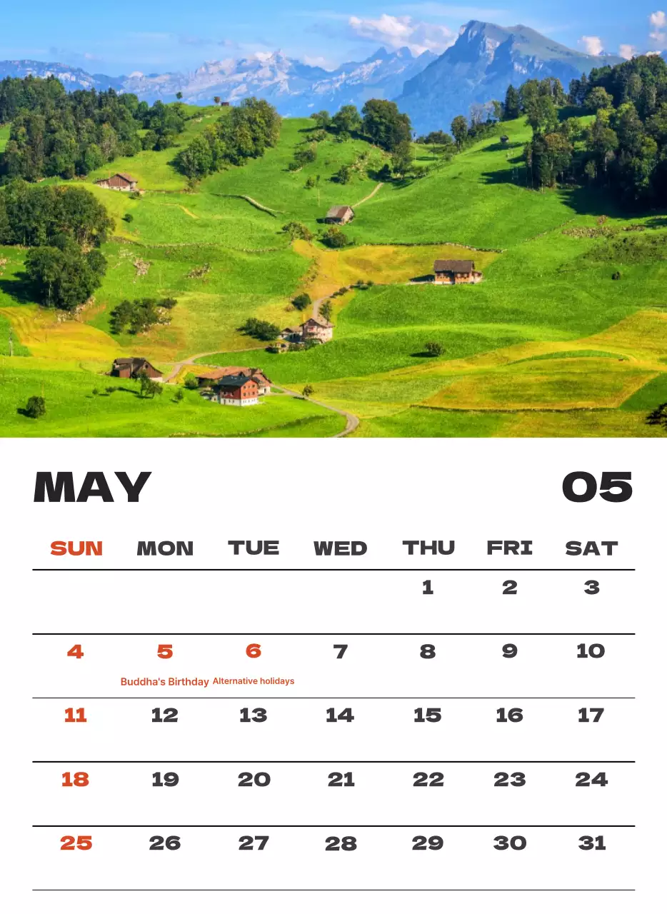 Kalender bersih foto langit