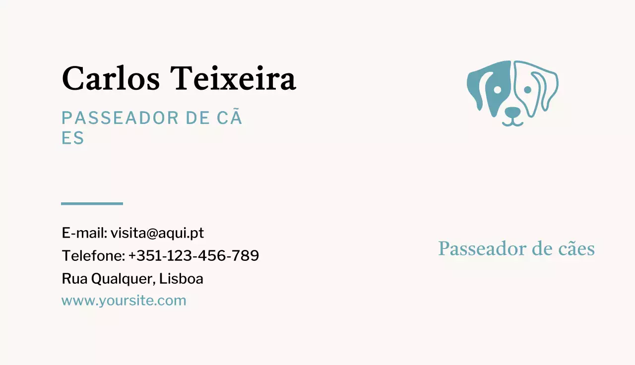 cartão de visita bege minimalista