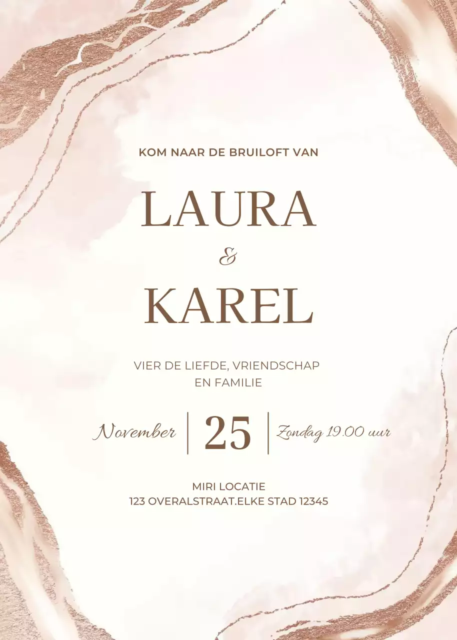 Rode huwelijksuitnodiging minimale stijl