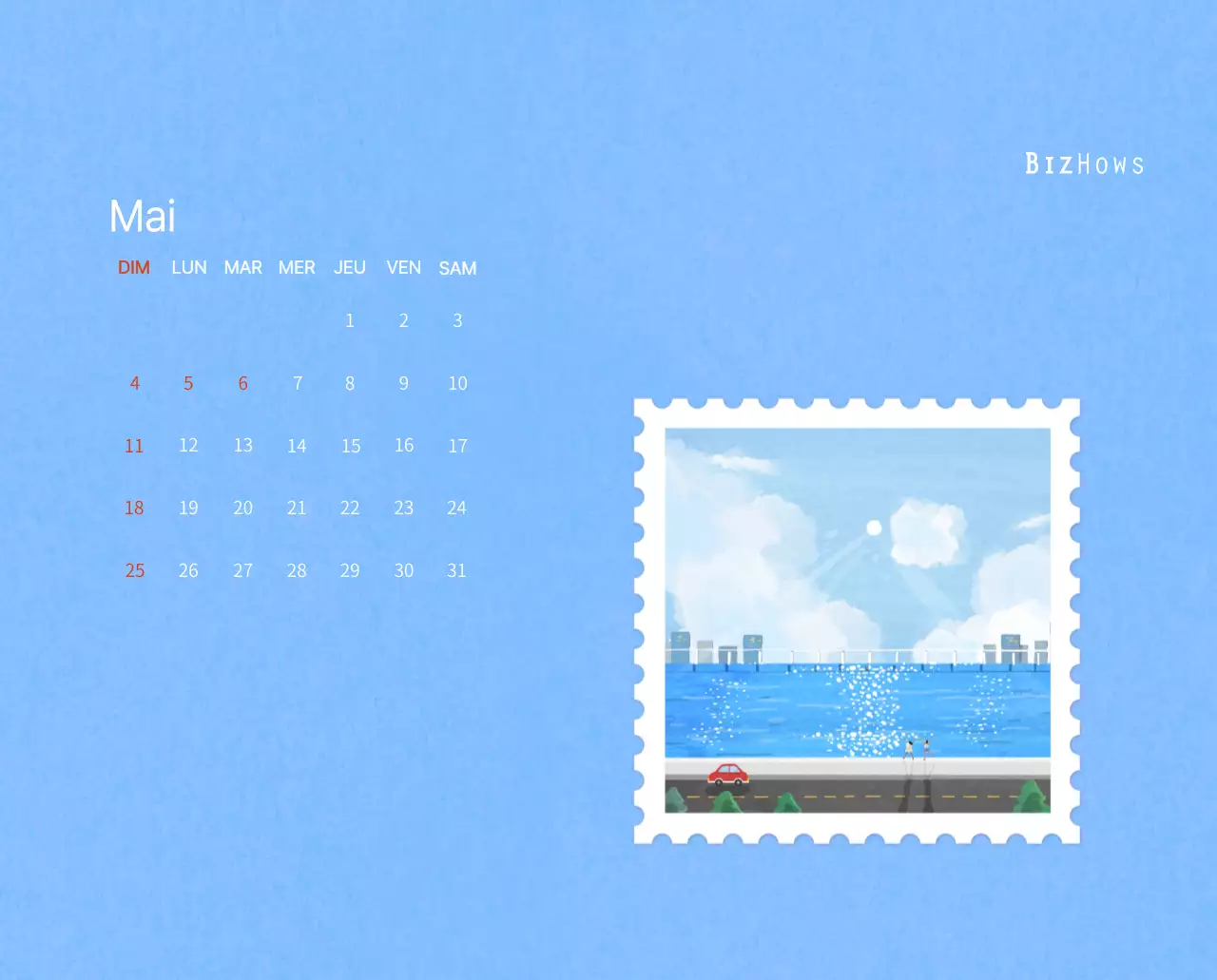 Calendrier du Nouvel An avec illustrations chaleureuses