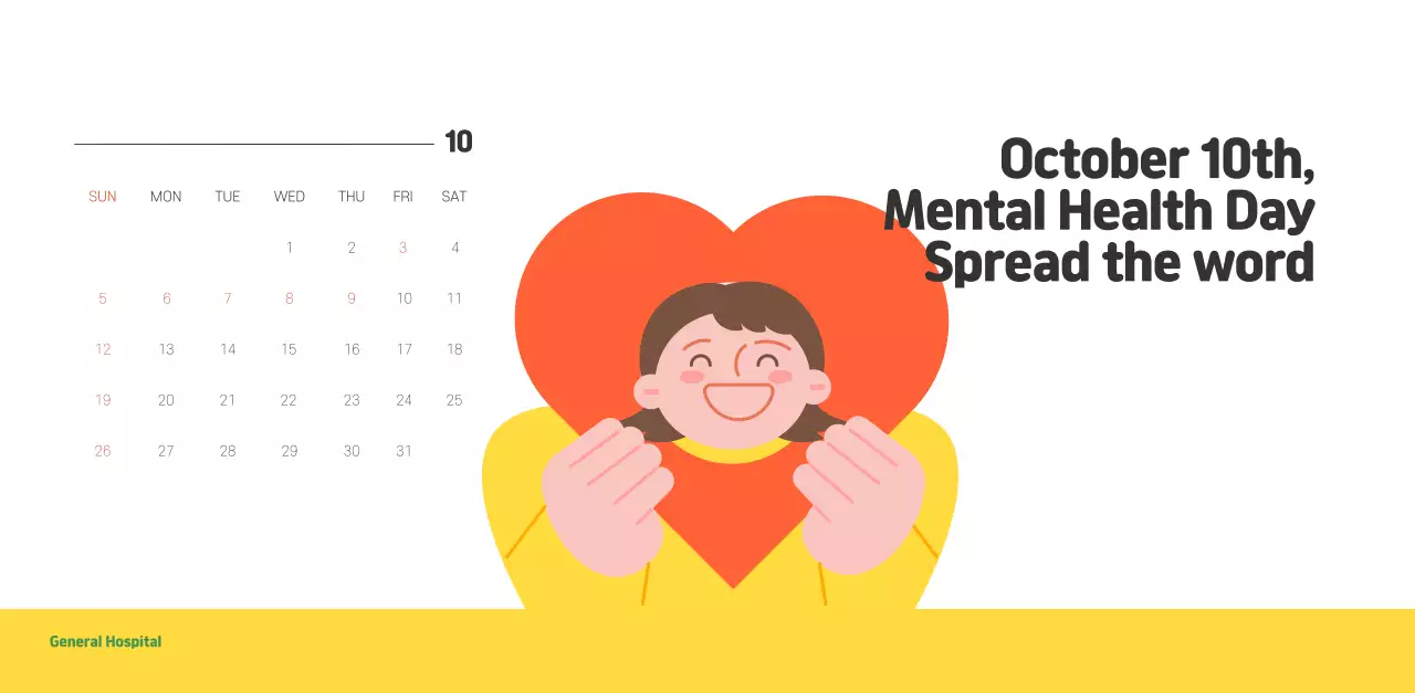 A holiday hospital with health and family themed illustrations and colorful accents