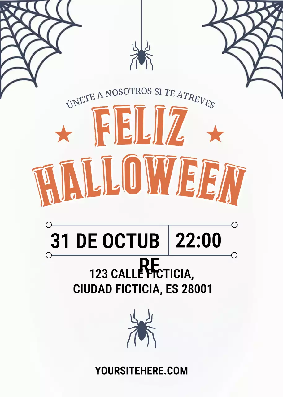 Invitación de Halloween retro naranja