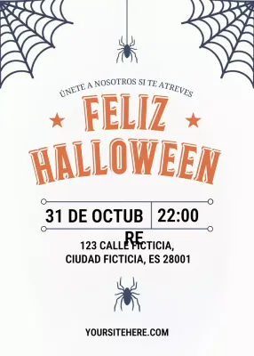 Invitación de Halloween retro naranja