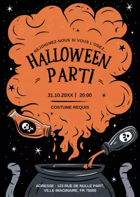 Invitation rétro orange pour Halloween