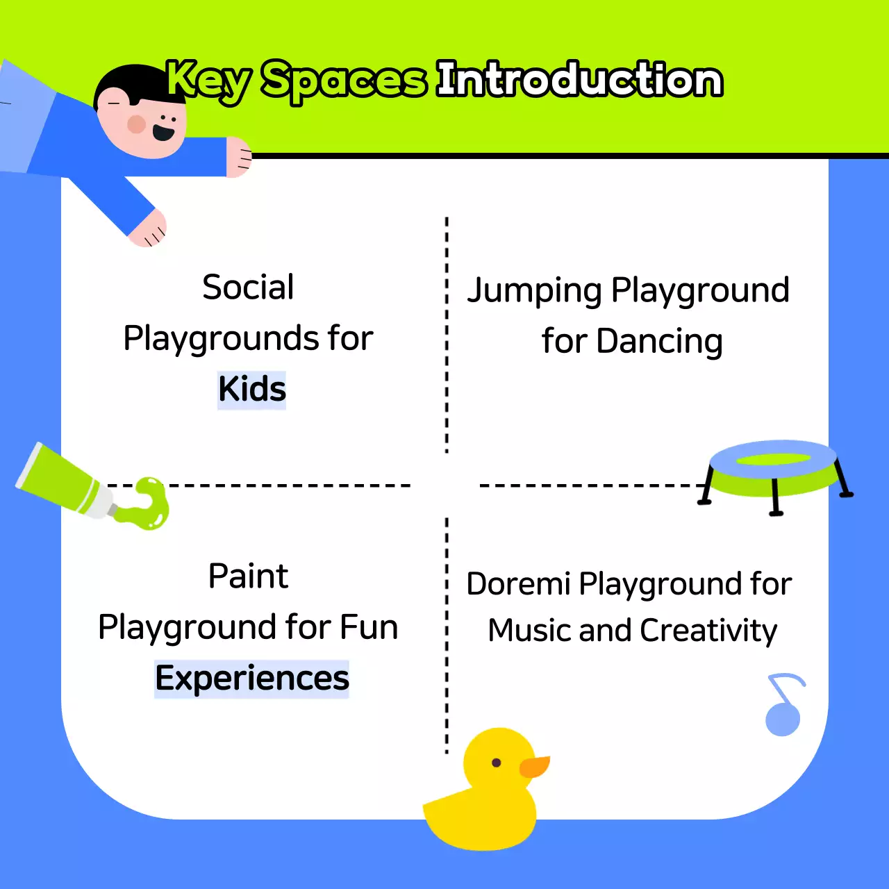 Anúncio infantil verde brincalhão Carrossel do Instagram