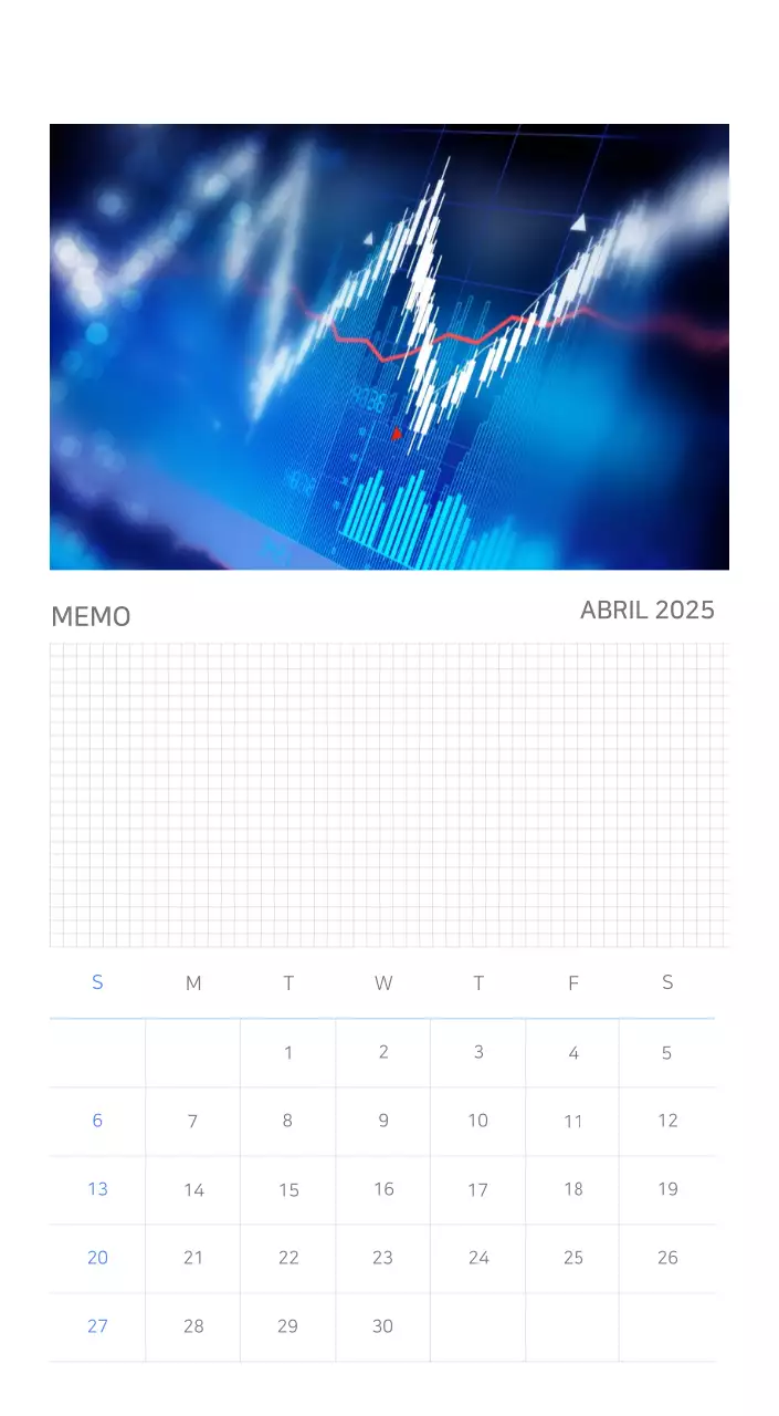 Calendario minimalista azul