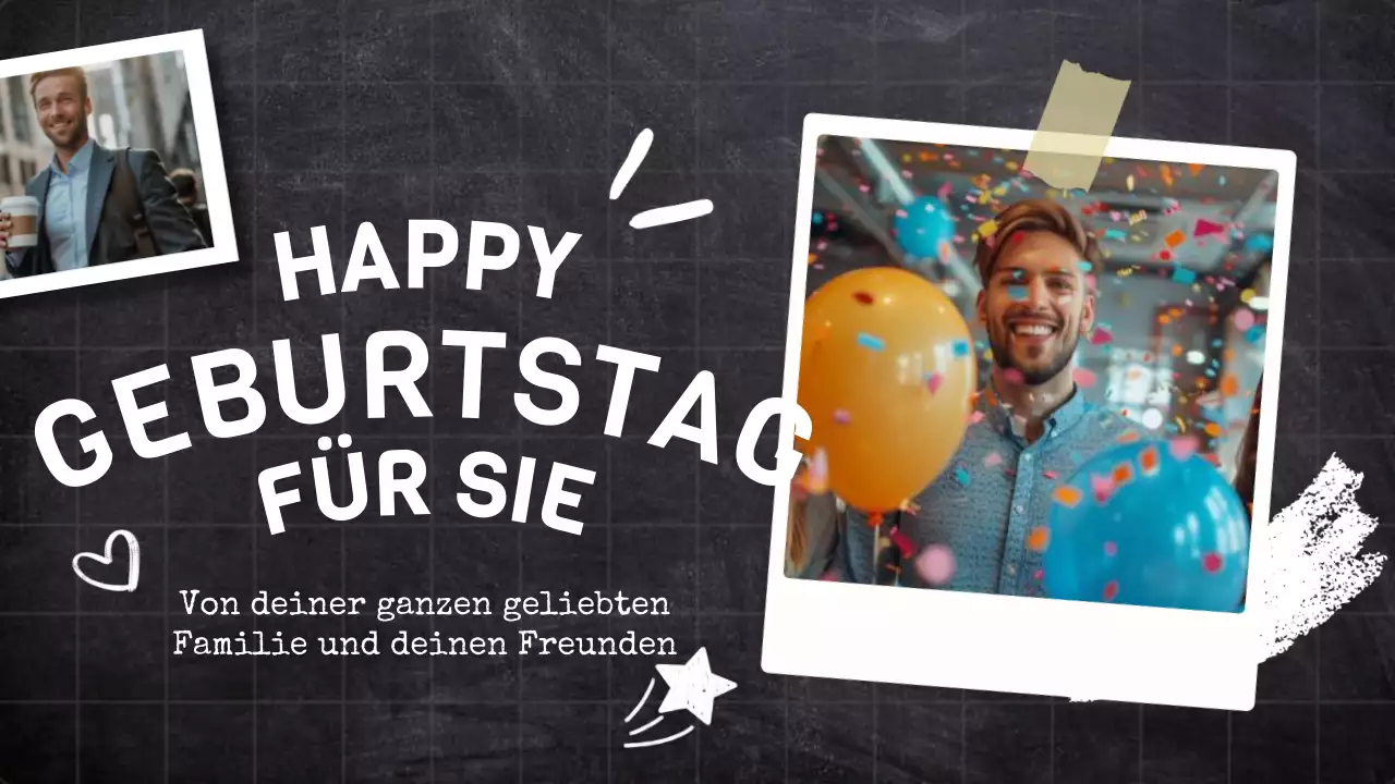 schwarz trendy Geburtstag Präsentation