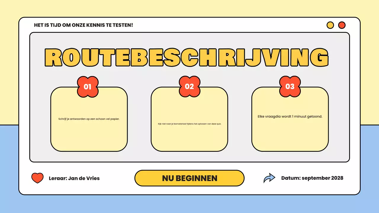 geel minimaal quiz studiemateriaal