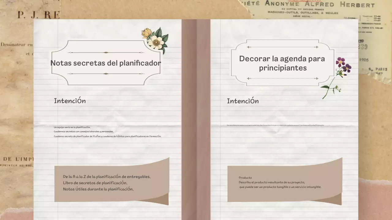 Presentación de la Agenda Vintage Marrón