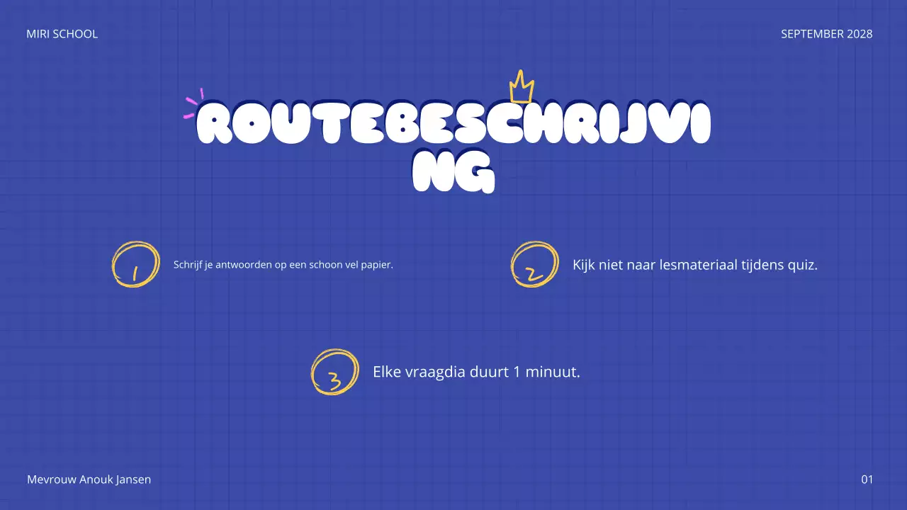 aankondiging blauwe ludieke quiz