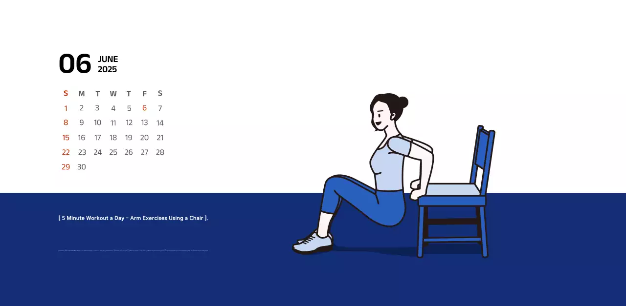 Calendario semplice con illustrazioni blu e pulite