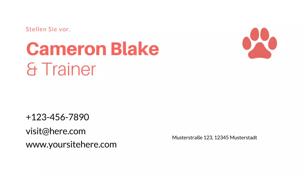 rote minimalistische Trainerkarte