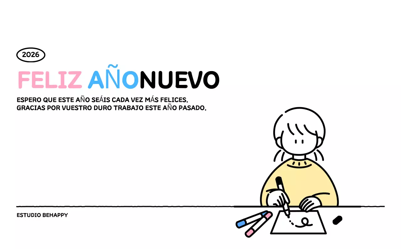 Calendario ilustrado con un bonito estilo de líneas