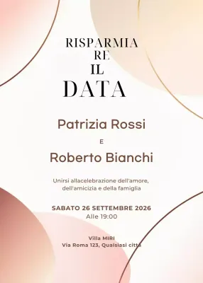 Invito di nozze rosa beige stile elegante