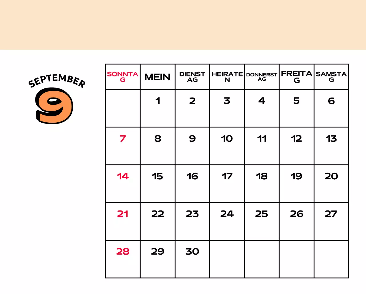 Bunte Kalender mit einer Vielzahl von Retro-Illustrationen