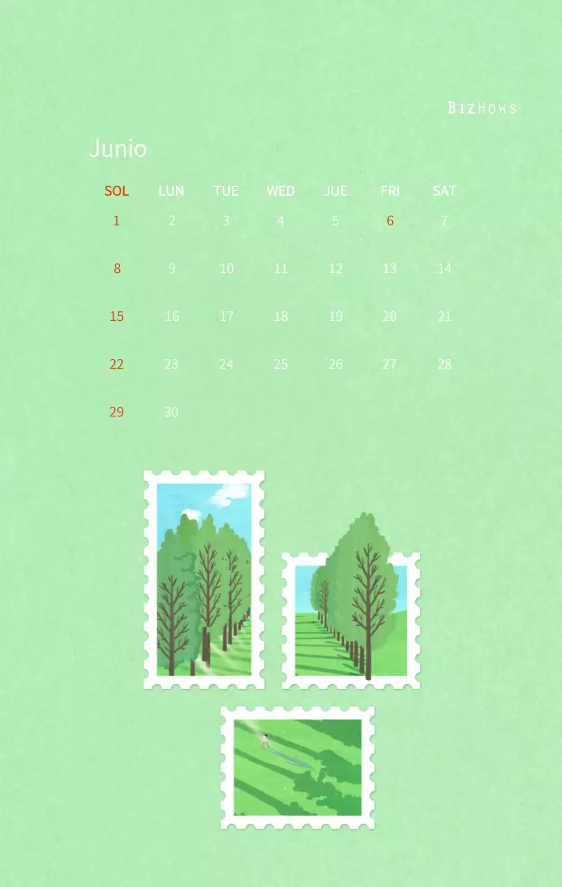 Calendario de Año Nuevo con cálidas ilustraciones