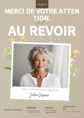 invitation à la retraite beige et élégante