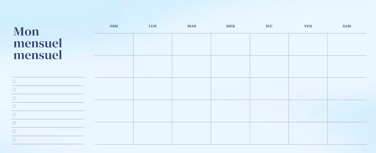 Calendrier minimaliste dégradé