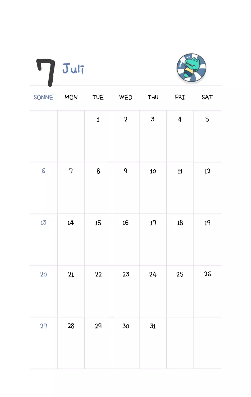 Ein Kalender mit einem niedlichen Ago-Illustrationskonzept