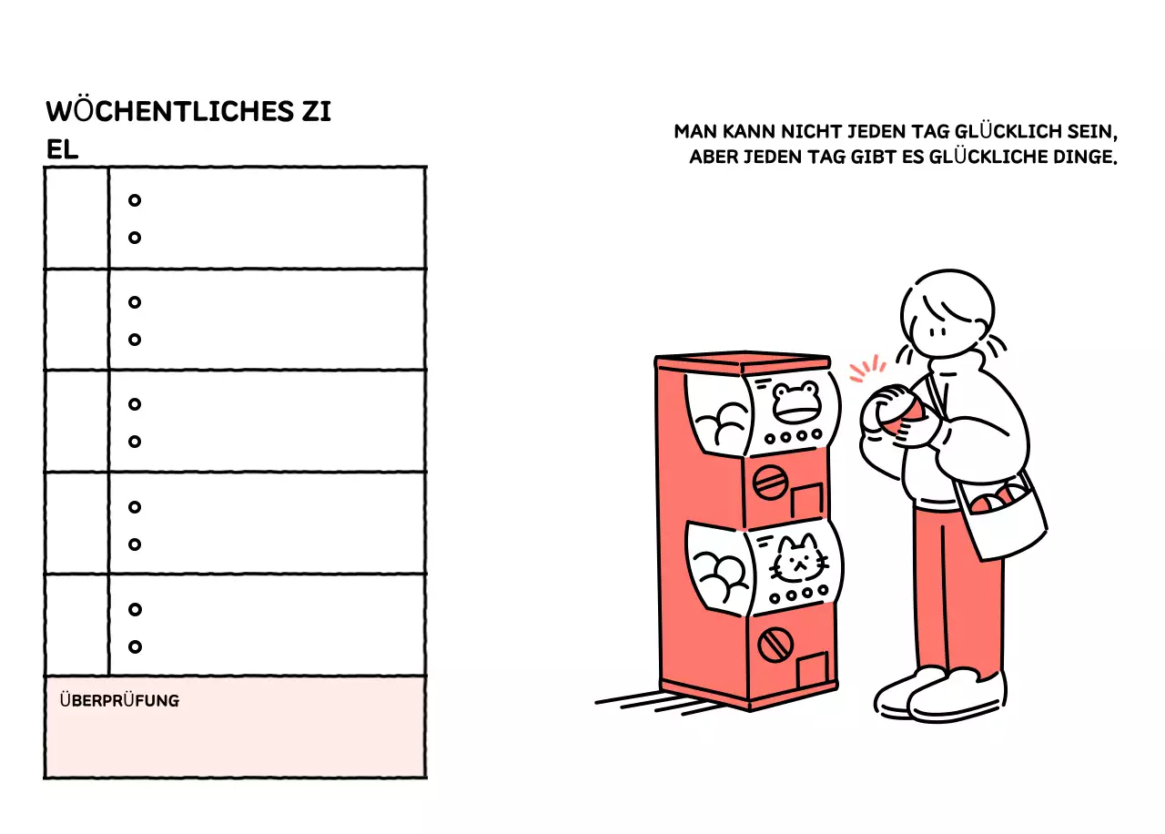 Illustrierter Kalender mit schönem Linienstil