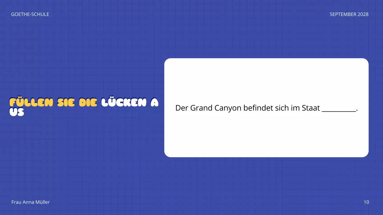 blaues spielerisches Quiz Ankündigung