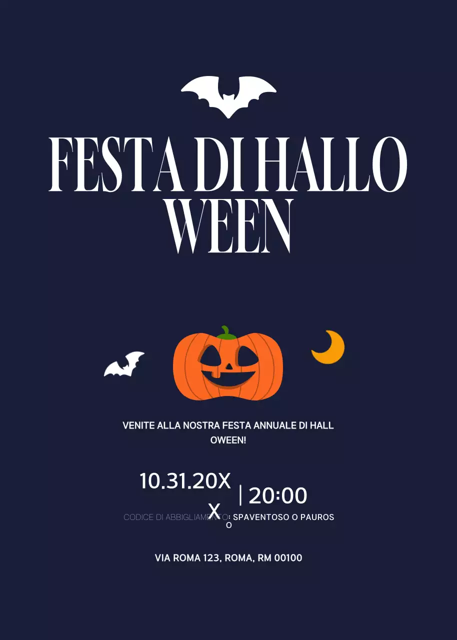 invito di Halloween vintage navy