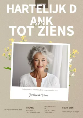 beige uitnodiging voor elegant pensioen