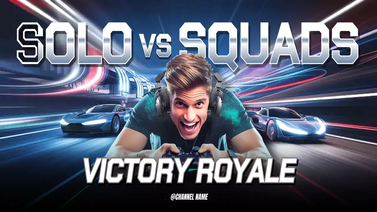 Blue Modern Gaming Advertisement YouTube Thumbnail