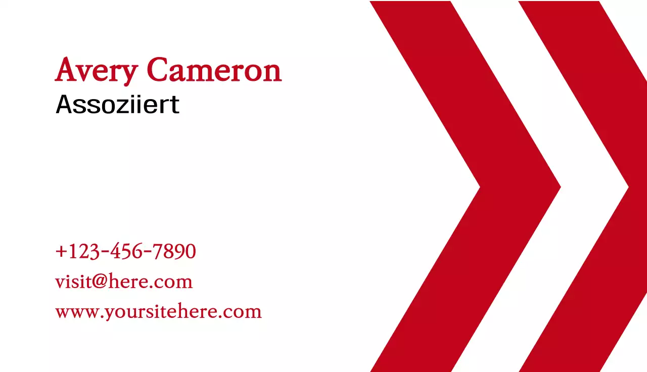 rote Minimal-Visitenkarte