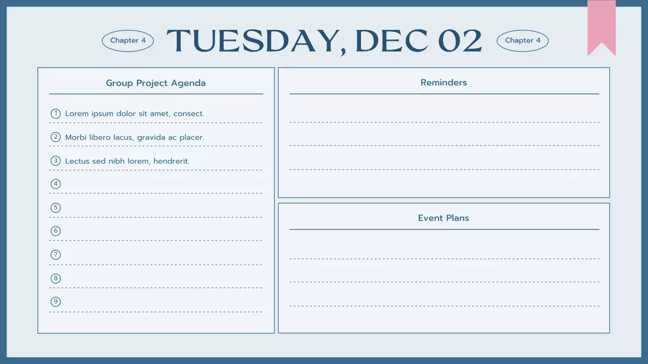 Blue Simple Class Planner Presentation