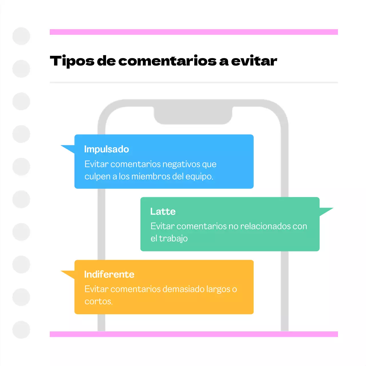 Comentarios de los miembros del equipo Pink Simple