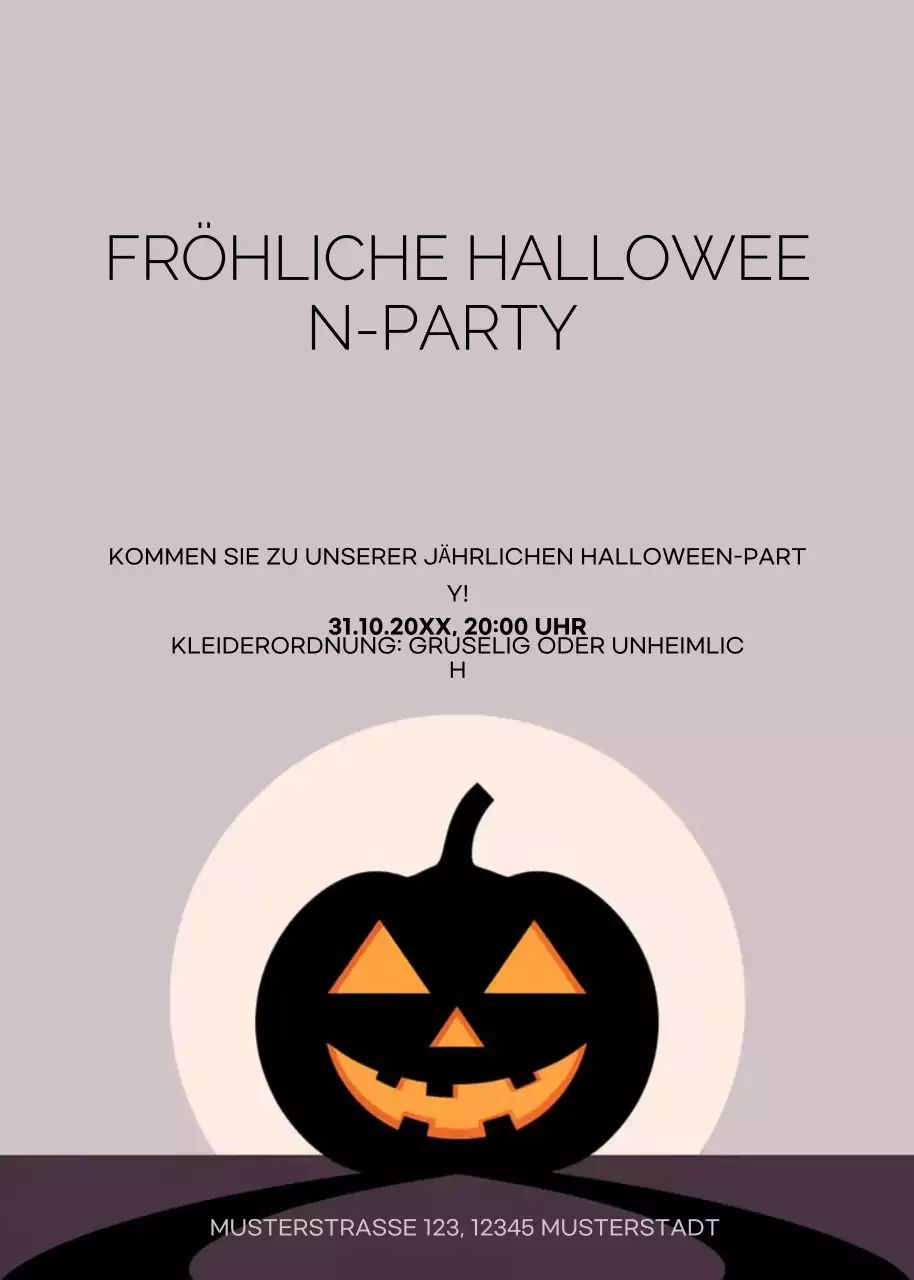 schwarz minimal Halloween Einladung