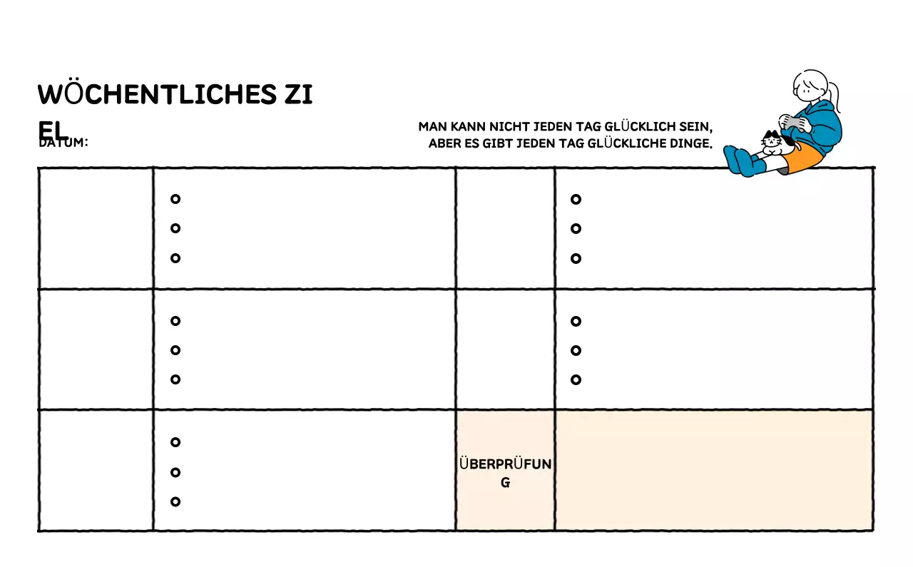Illustrierter Kalender mit schönem Linienstil