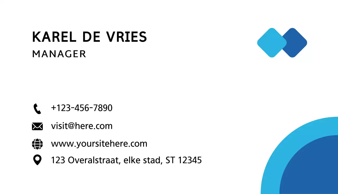 blauw geometrisch visitekaartje