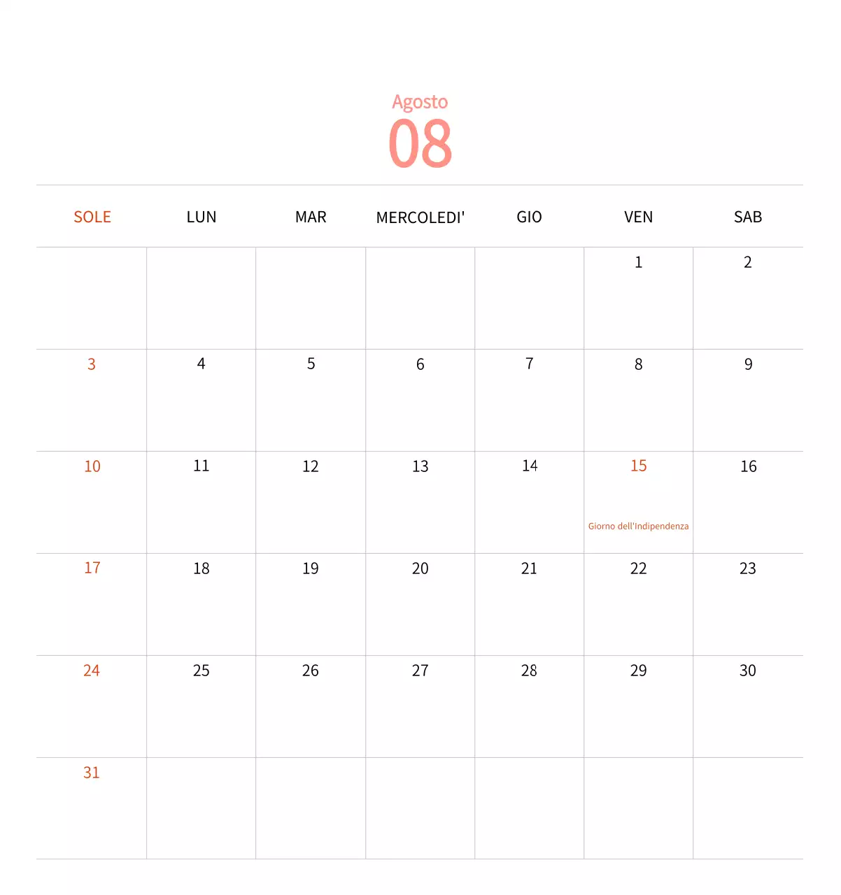 Calendario di Capodanno con una calda illustrazione