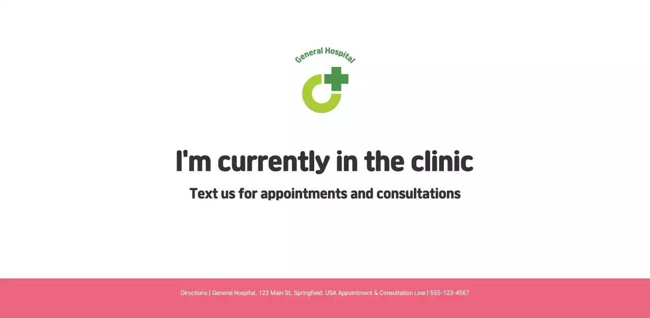 A holiday hospital with health and family themed illustrations and colorful accents